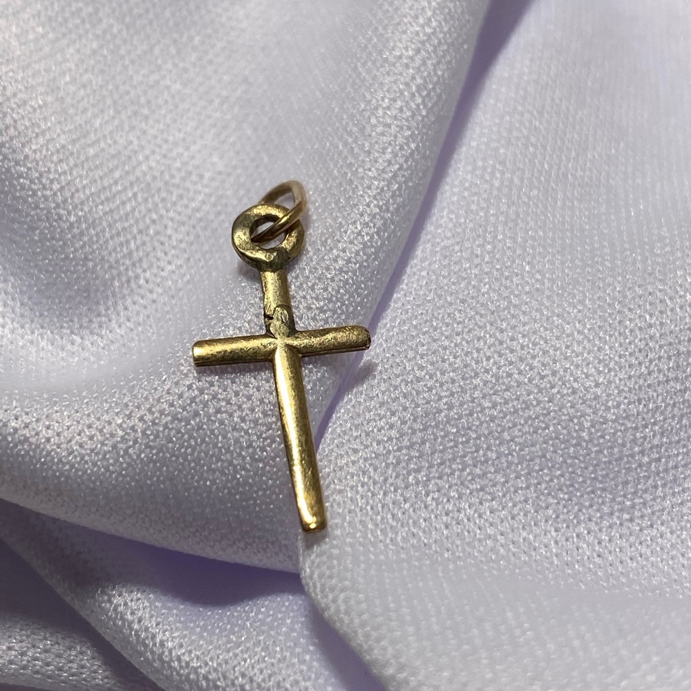 14k Gold Cross Pendant Charm